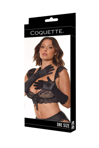 Coquette Eternal Shimmer Long Gloves Black