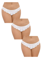 Escante 3 Pack of Open Crotch Tangas