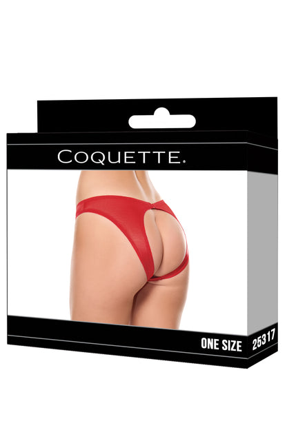Coquette Ouvert Back Panty Red