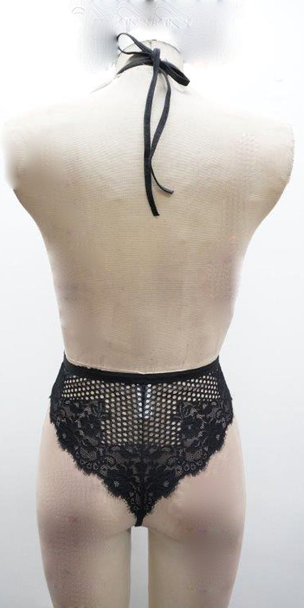 Escante Halter Plunge Front Lace Teddy