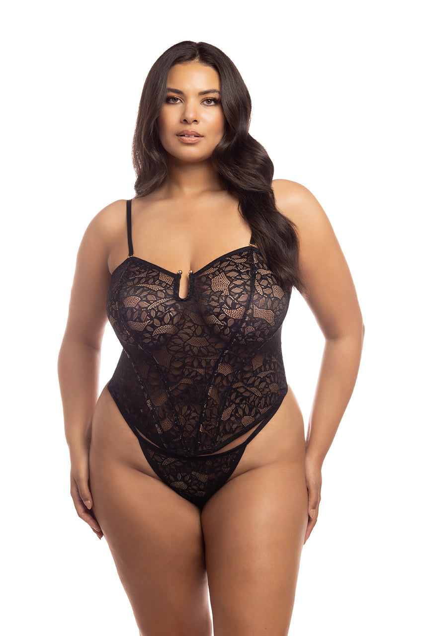Oh la la Cheri Queen Kai Bustier Set Black