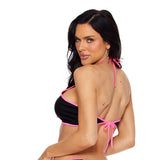 Escante Glow Halter Cutout Flower Dancewear Top