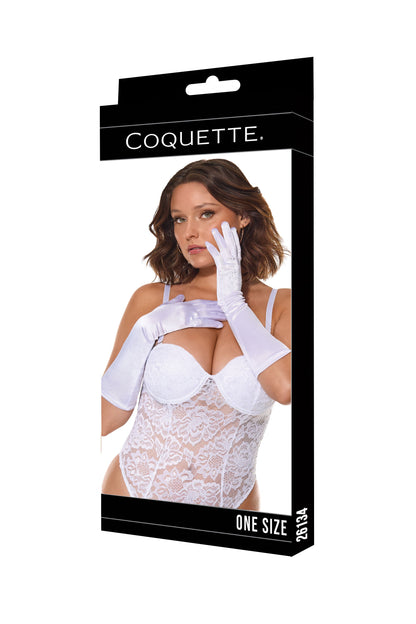 Coquette Eternal Shimmer Long Gloves White