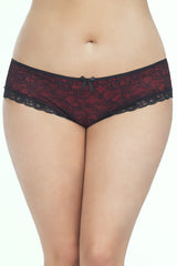 Oh la la Cheri Queen Raissa Lace Overlay Cage Panty Black/Red