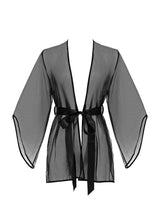 Oh la la Cheri Sydney Tulle Short Robe Wide Sleeves Black
