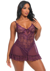 Oh la la Cheri Valentine Babydoll Potent Purple