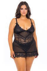 Oh la la Cheri Queen Sweet Valentine Babydoll Black