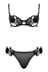 Oh la la Cheri Sydney Embroidered 2 Pc Set Black