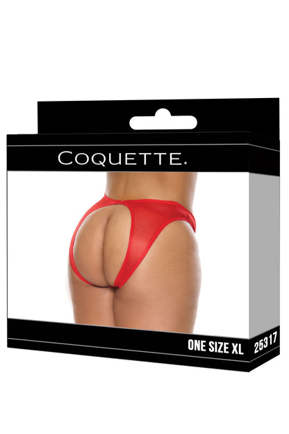 Coquette Ouvert Back Panty Red