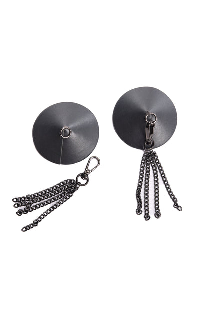 Coquette Pleasure Gunmetal Fringe Tassel Pasties