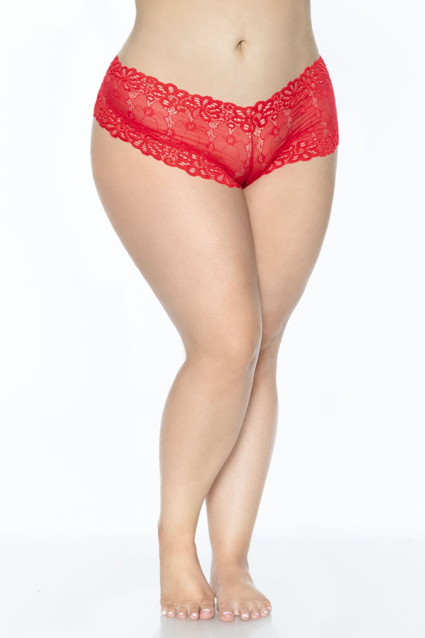 Escante Queen All Over Lace Boy Short Red