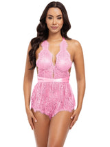 Oh la la Cheri Brea Eyelash Lace Romper Brunnera Blue