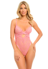Oh la la Cheri Roselle Soft Cup Teddy with Keyhole Detail Salmon Rose