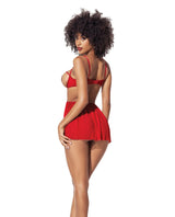 Mapale Valentine Heart Open Cup Babydoll & G-String Red-Rebel Romance