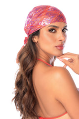 Mapale Versatile Square Scarf Worn as a Headwrap Bandana and Chic Bandeau