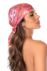 Mapale Versatile Square Scarf Worn as a Headwrap Bandana and Chic Bandeau