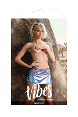 Fantasy Vibes PLUR Skirt Peace Love Unity Respect Holographic-Rebel Romance
