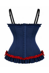 Daisy Corsets Lavish Navy/Red/White Stretch Lycra Bustier Corset with Underwire Cups
