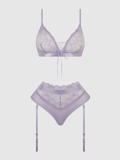 House of Desire Vivienne Timeless Lace & Micro Bralette & Thong Set