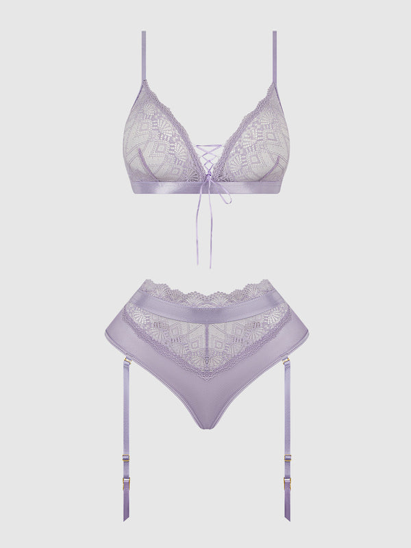 House of Desire Vivienne Timeless Lace & Micro Bralette & Thong Set