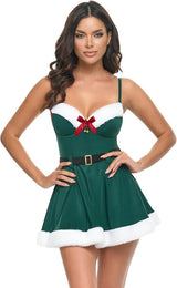Vixen Christmas Padded Cups Babydoll Dress