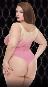 Lapdance Queen Pink Rosy Sunset Bodysuit Bodystocking Ombre