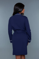 BeWicked Waffle Robe Navy Blue