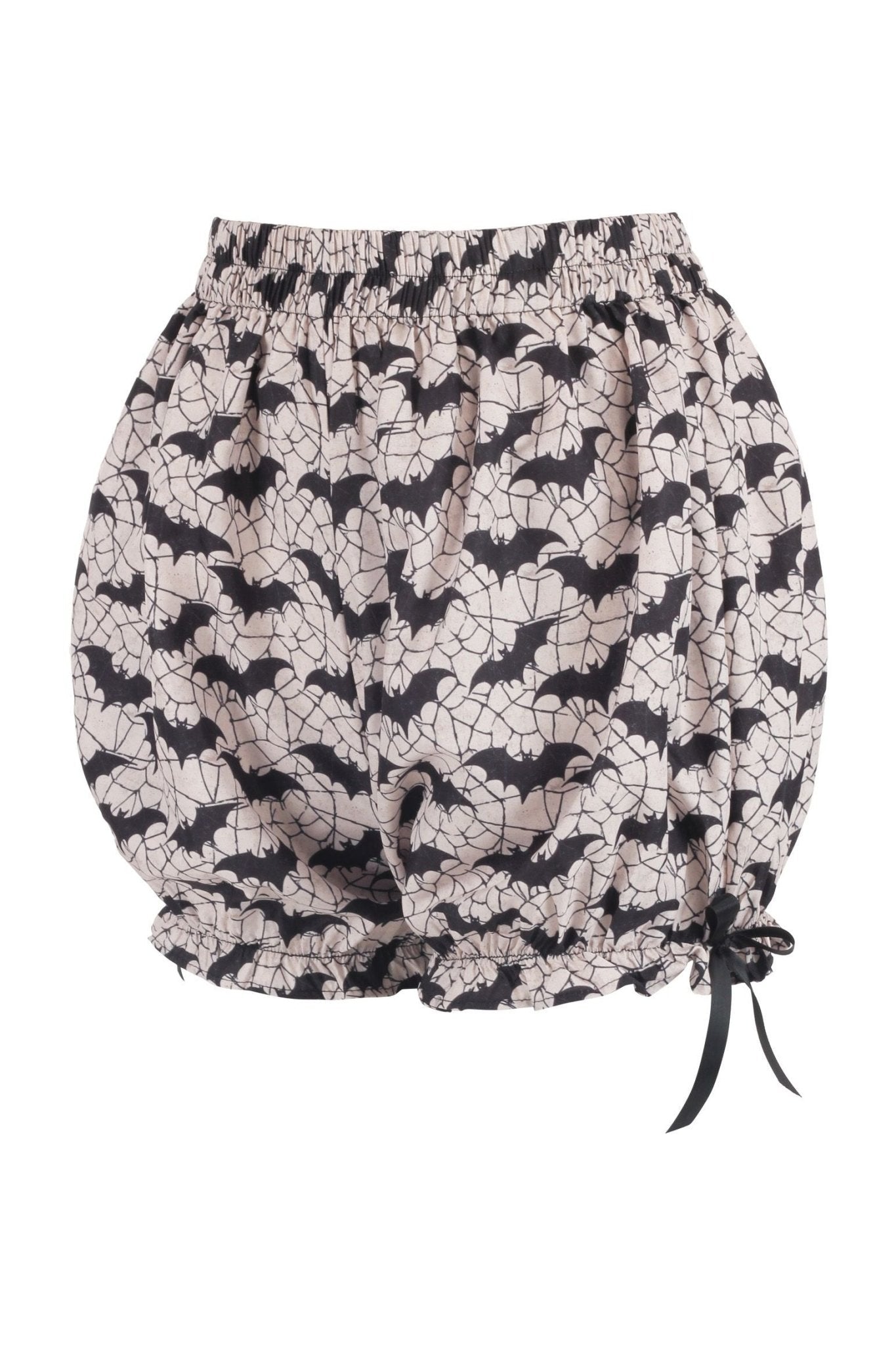 White & Black Bats Crepe Bloomers - Daisy Corsets