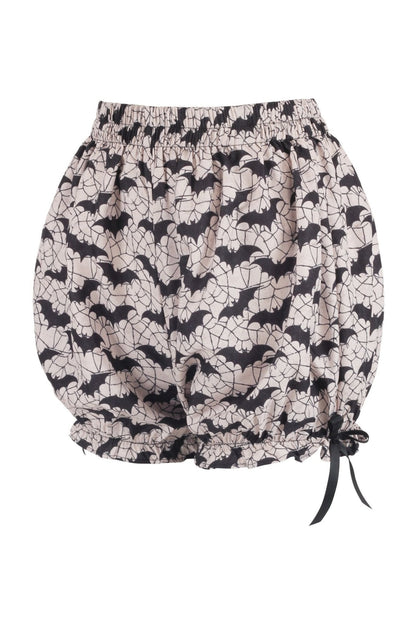 White & Black Bats Crepe Bloomers - Daisy Corsets