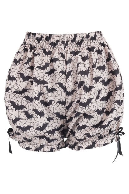 White & Black Bats Crepe Bloomers - Daisy Corsets