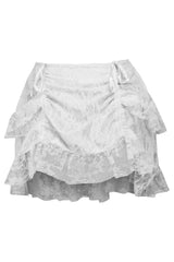 Daisy Corsets White Lace Ruched Bustle Skirt