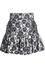 Daisy Corsets White Satin w/Black Lace Overlay Lace-Up Skirt