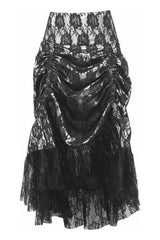 Daisy Corsets w/Black Lace Overlay Ruched Bustle Skirt