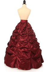 Wine Satin Pick - Up Long Skirt - Daisy Corsets