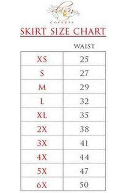 Wine Satin Pick - Up Long Skirt - Daisy Corsets