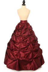Wine Satin Pick - Up Long Skirt - Daisy Corsets