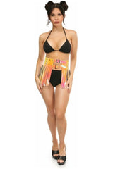 Daisy Corsets Yellow/Pink Holo Fringe Skirt