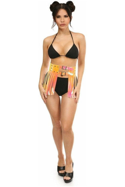 Yellow/Pink Holo Fringe Skirt - Daisy Corsets