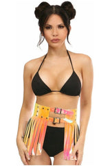 Daisy Corsets Yellow/Pink Holo Fringe Skirt