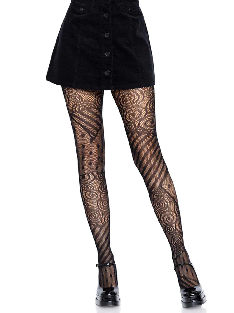 Leg Avenue Doll Net Tights - One Size - Black