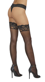 Dreamgirl Thigh High - One Size - Black