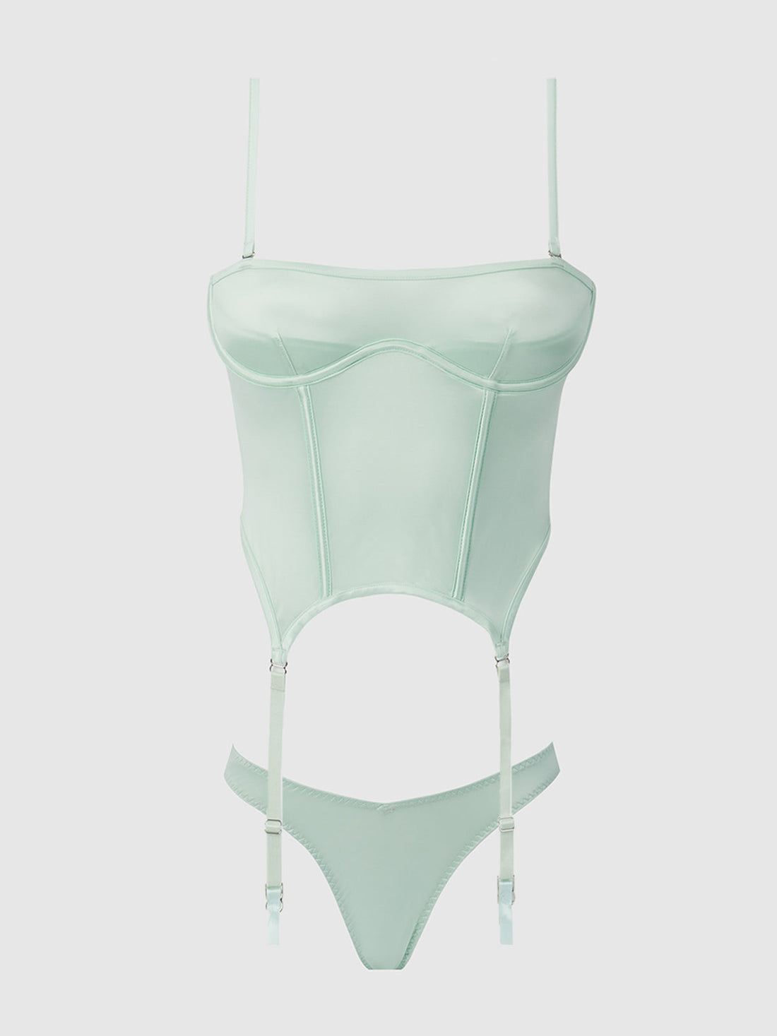 House of Desire Queen Zoe Oil Slick Bustier & Panty Set Aqua