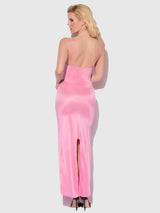House of Desire Zoe Oil Slick Maxi Gown Bubblegum Pink
