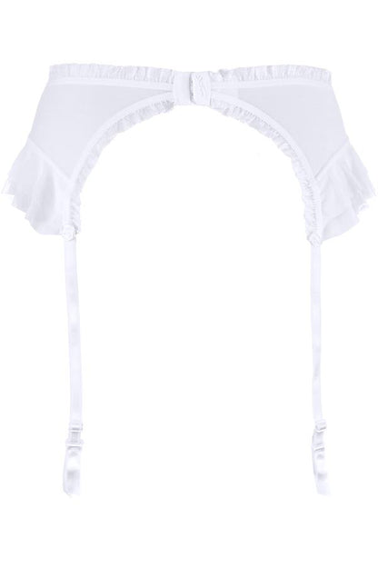 Axami 9992 Garter Belt White Ruffles