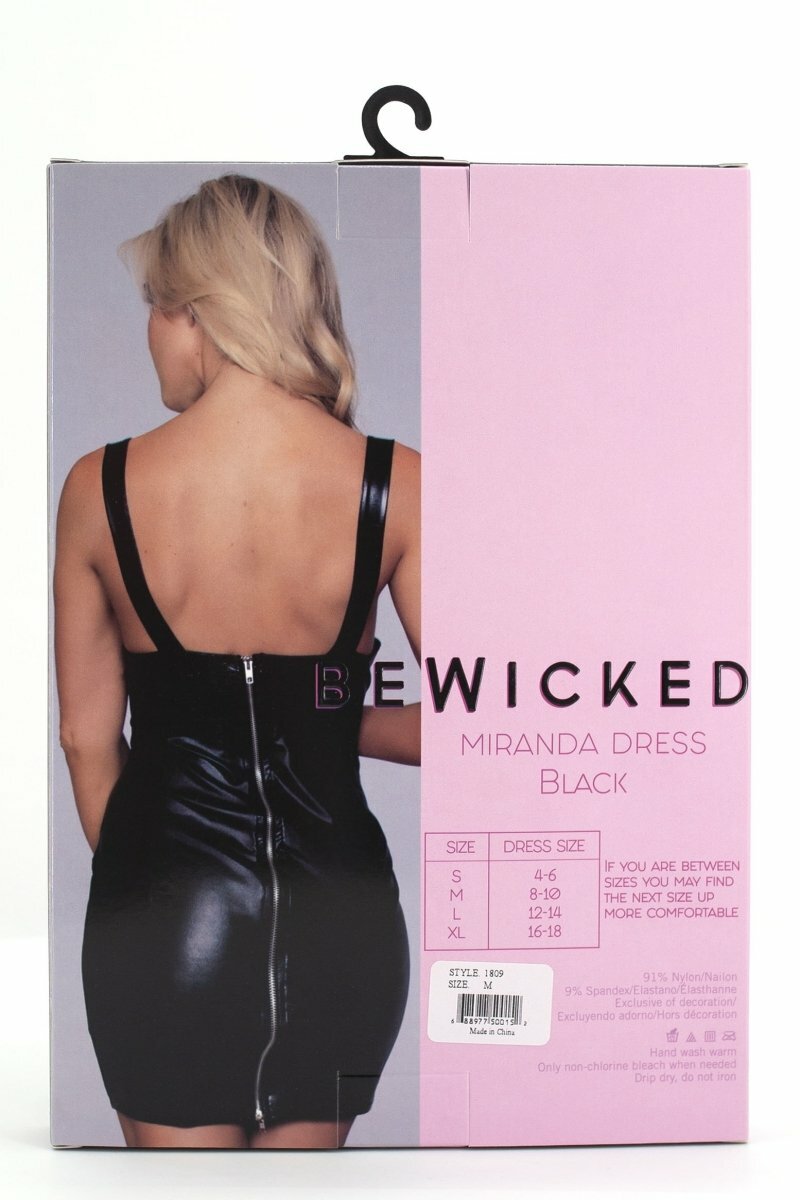 BeWicked Miranda Dress Cupless Wet Look Black