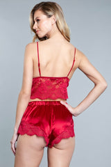 BeWicked Kristal Set Satin and Lace Red