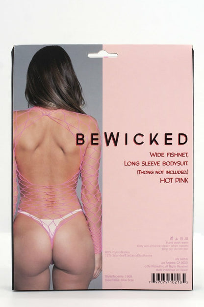 BeWicked Dancing All Night Bodystocking Hot Pink Net