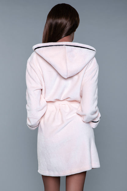 BeWicked Alyssa Robe Ultra Soft Fluffy Blush Pink