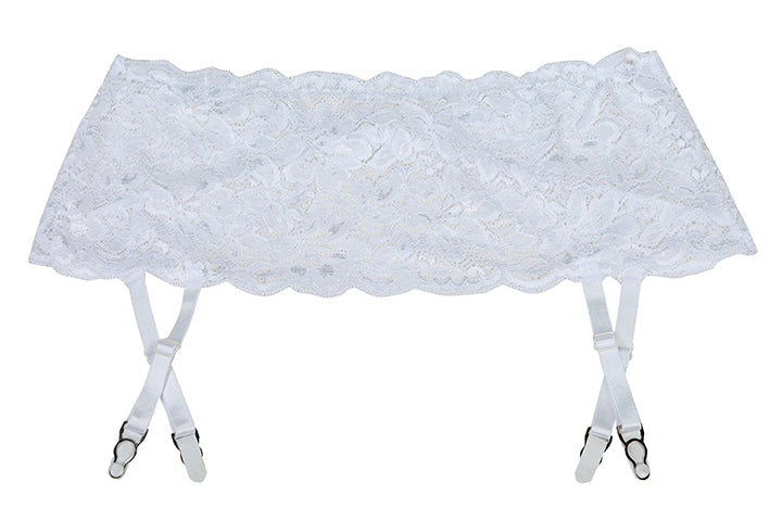 Shirley of Hollywood Lace Garter Suspender Belt White