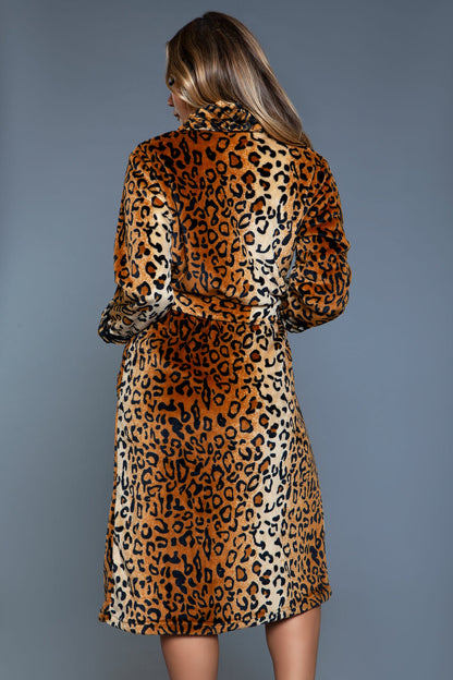 BeWicked Leopard Robe Soft Flannel